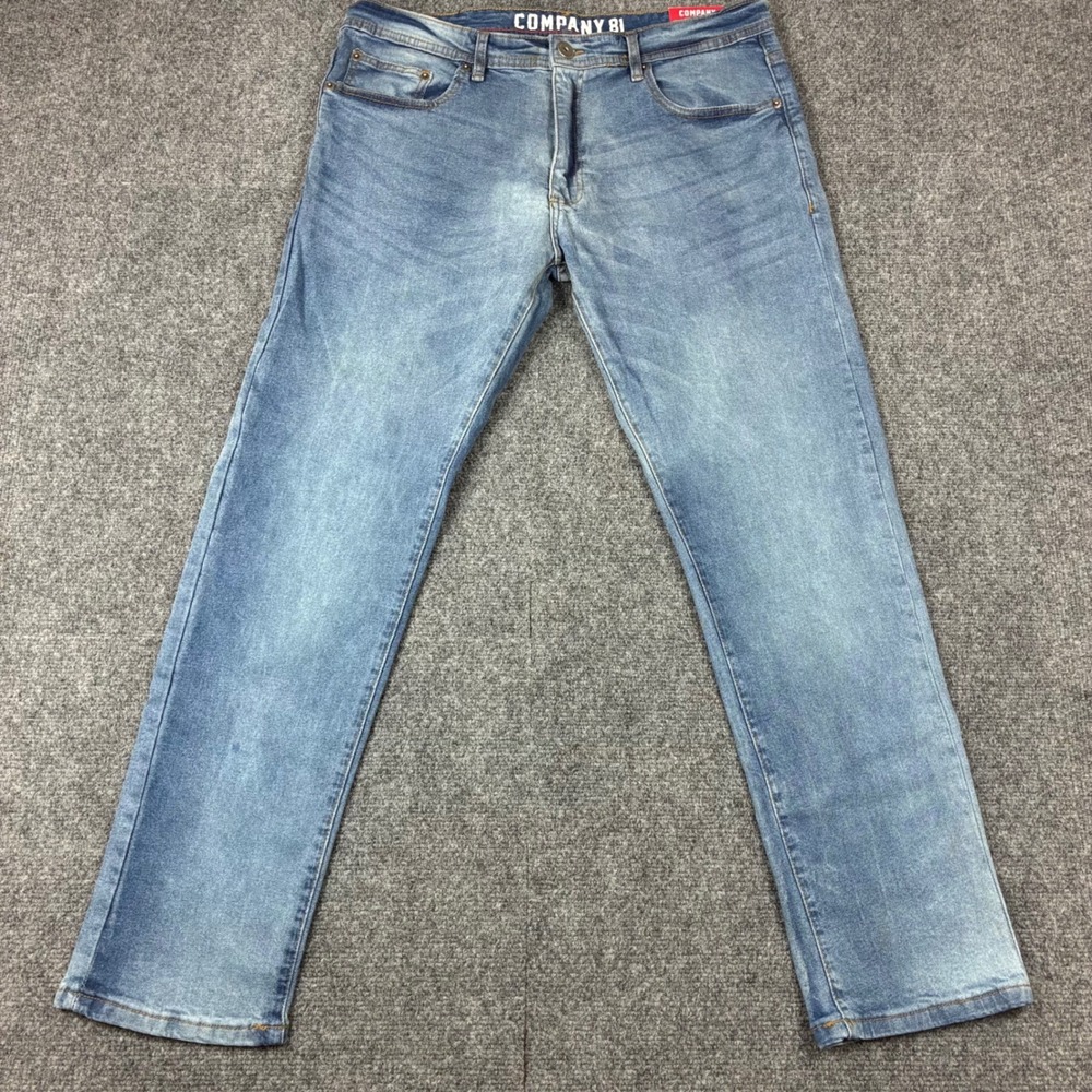 Company 81 Mens Stratford Slim Fit Premium Stretch Jeans Light Wash 36x30